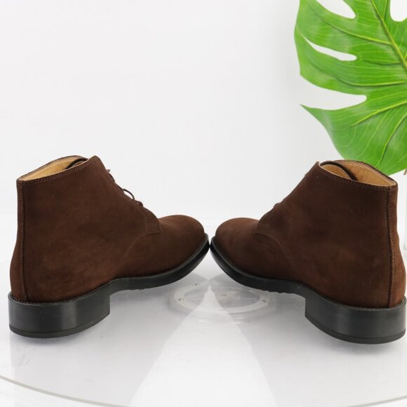 TODS Mens Chukka Boots Size 10 Brown Suede Lace Up Plain Toe Comfy Dress Shoes - Picture 9 of 13